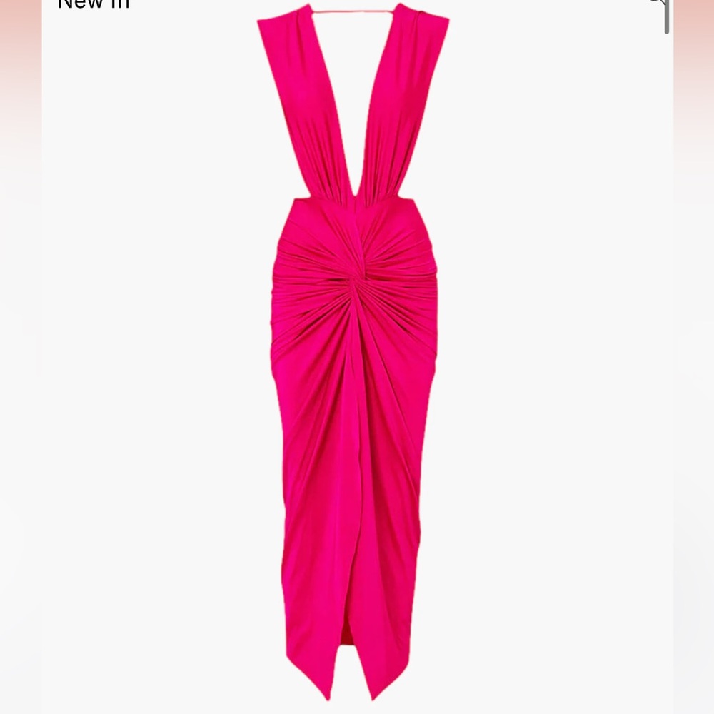 BAOBAB Mia Plunge Neck Midi Dress Size Small